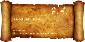Handler Alex névjegykártya