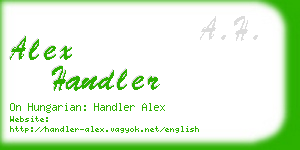 alex handler business card